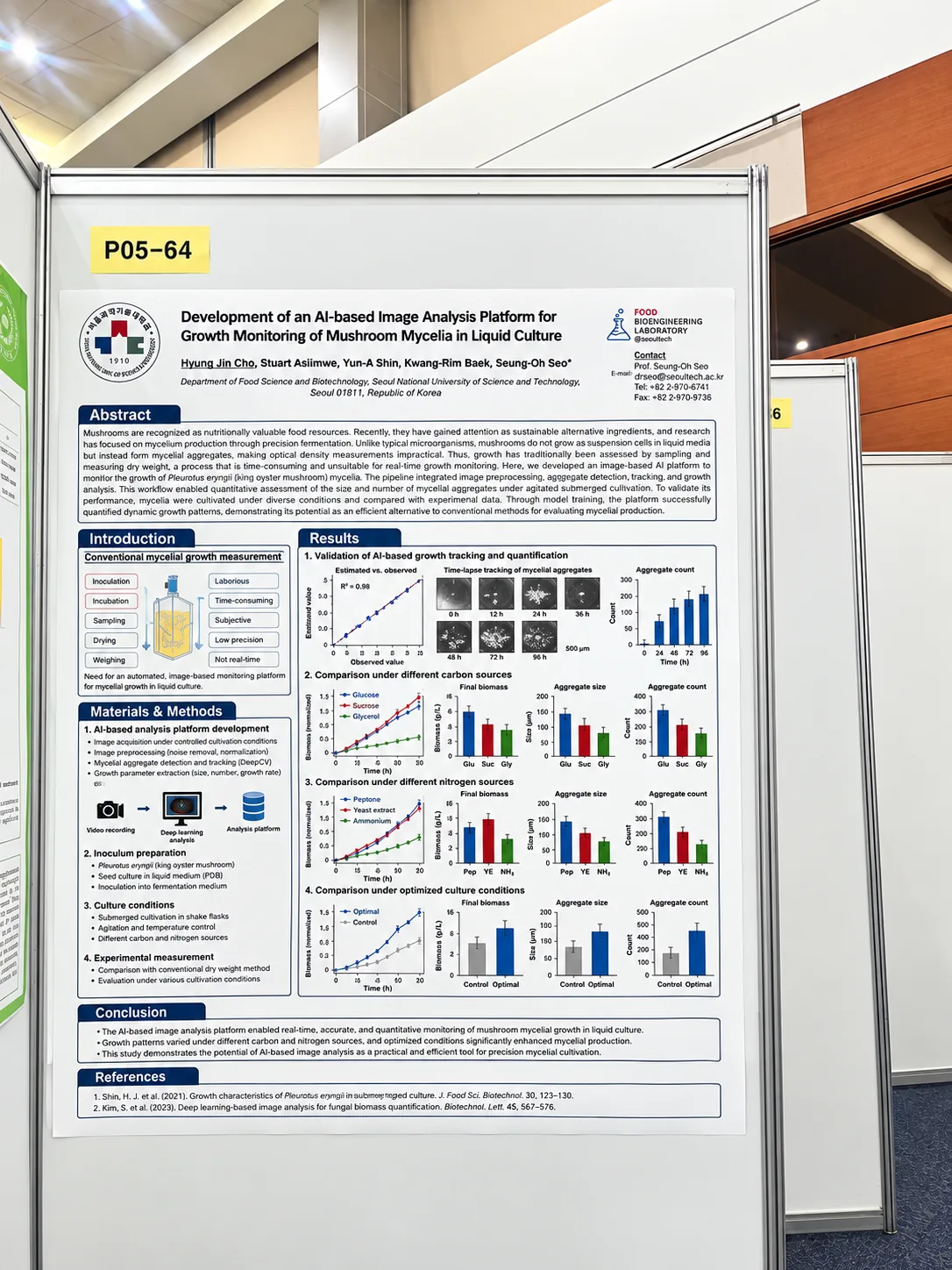 Research poster about monitoring mushroom mycelial growth